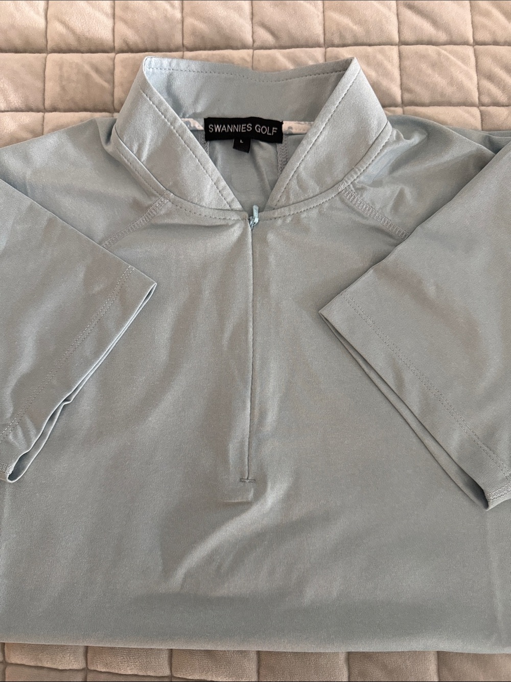 NWOT Swannies Women’s Golf Zip Light Blue Polo